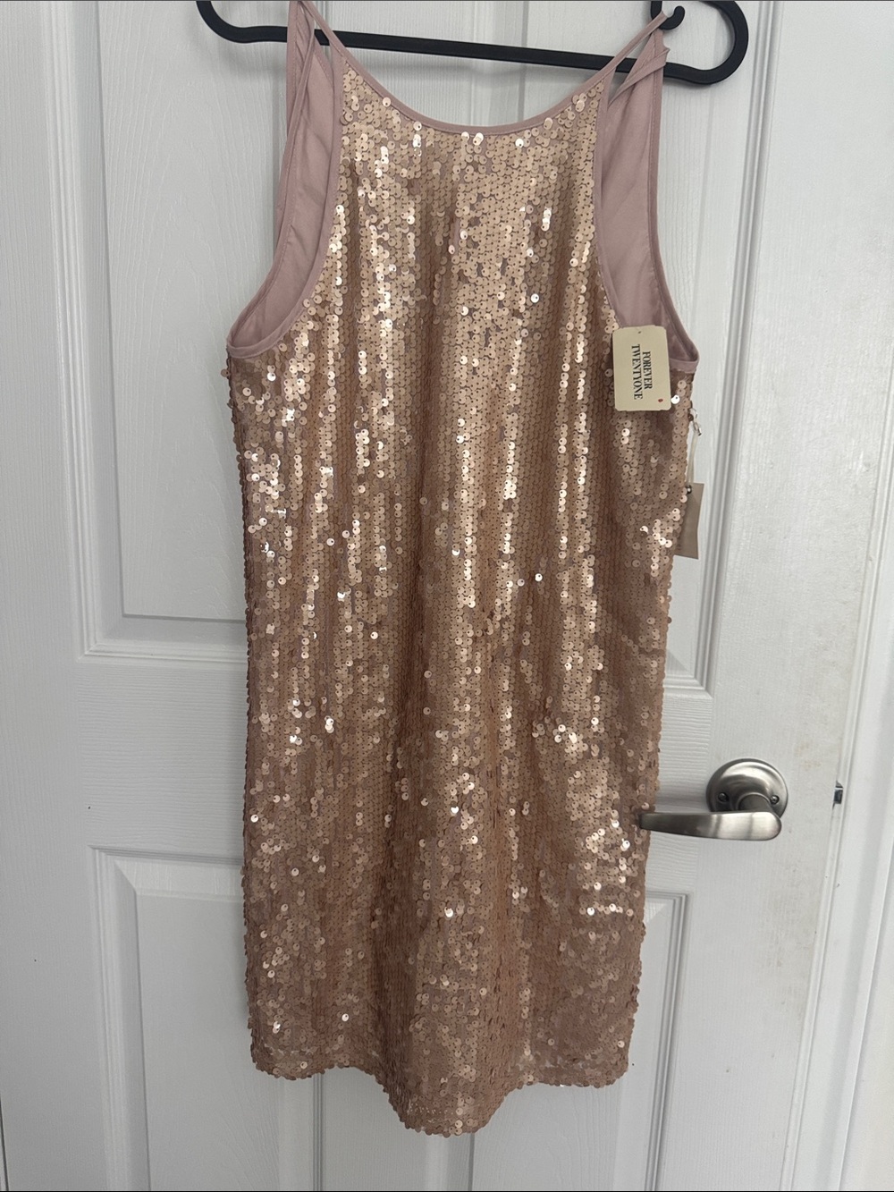 Forever 21 Rose Gold Sequin Slip Dress